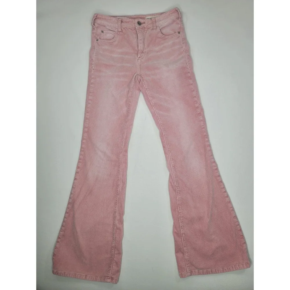 Pilcro and the Letterpress by Anthropologie Pink High Rise Bootcut Corduroy Pant